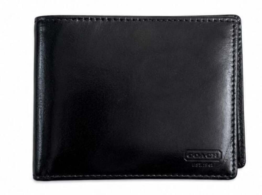 Coach Black Leather Slimfold Bifold Wallet